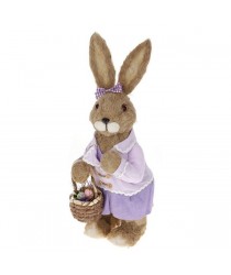 Декоративная Пасхальная фигурка Кролик девочка с корзинкой 